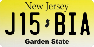 NJ license plate J15BIA