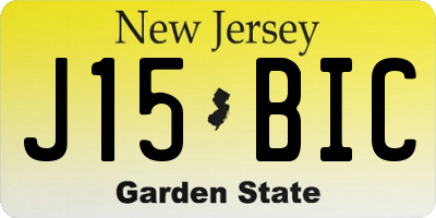 NJ license plate J15BIC