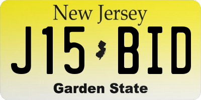 NJ license plate J15BID