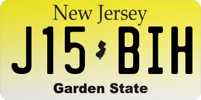 NJ license plate J15BIH