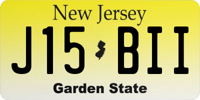 NJ license plate J15BII