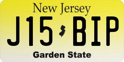 NJ license plate J15BIP