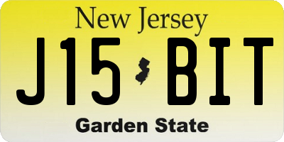 NJ license plate J15BIT