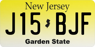 NJ license plate J15BJF