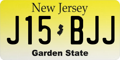 NJ license plate J15BJJ