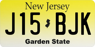 NJ license plate J15BJK