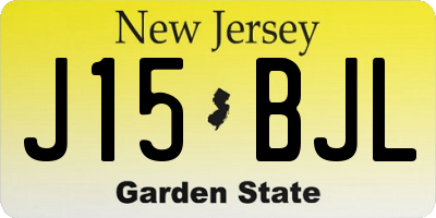 NJ license plate J15BJL