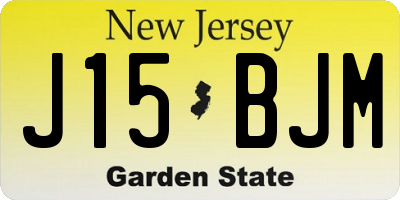 NJ license plate J15BJM