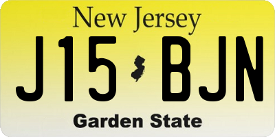 NJ license plate J15BJN