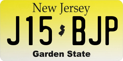 NJ license plate J15BJP