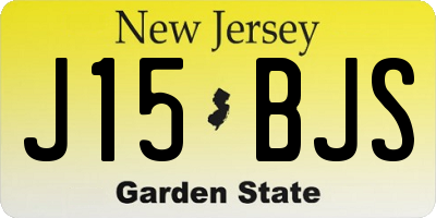 NJ license plate J15BJS