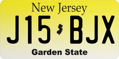 NJ license plate J15BJX