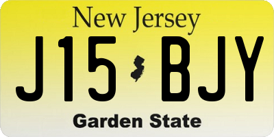 NJ license plate J15BJY