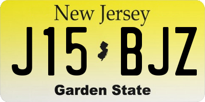 NJ license plate J15BJZ