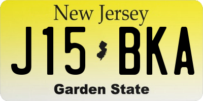 NJ license plate J15BKA