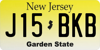 NJ license plate J15BKB