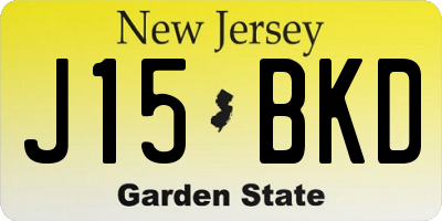 NJ license plate J15BKD