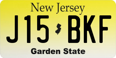 NJ license plate J15BKF