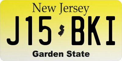 NJ license plate J15BKI