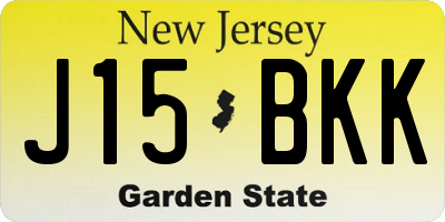 NJ license plate J15BKK
