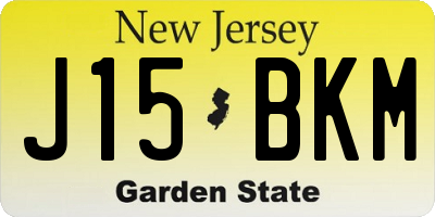 NJ license plate J15BKM