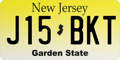 NJ license plate J15BKT
