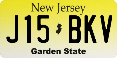 NJ license plate J15BKV