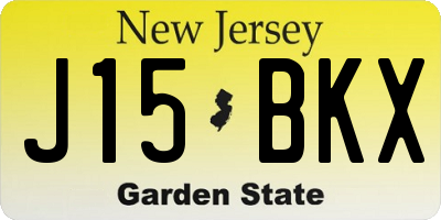 NJ license plate J15BKX