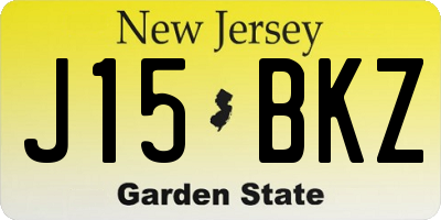 NJ license plate J15BKZ