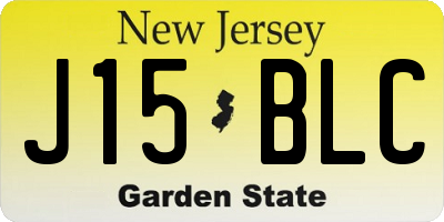 NJ license plate J15BLC