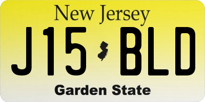 NJ license plate J15BLD