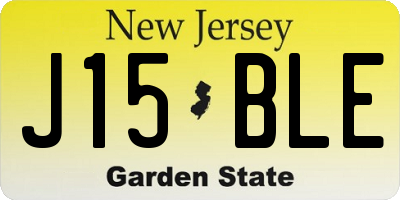 NJ license plate J15BLE
