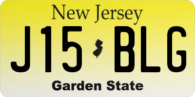 NJ license plate J15BLG