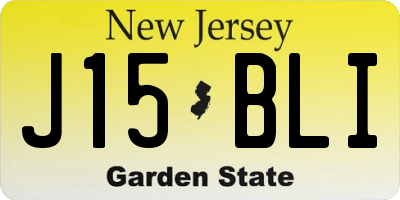 NJ license plate J15BLI