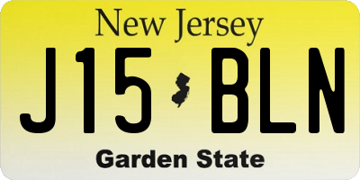 NJ license plate J15BLN