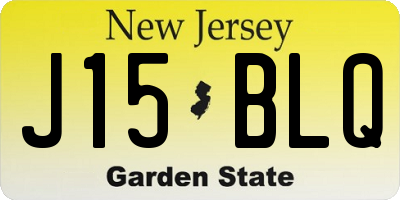 NJ license plate J15BLQ