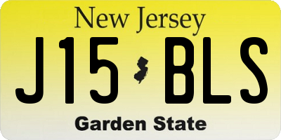 NJ license plate J15BLS