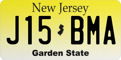NJ license plate J15BMA
