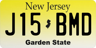 NJ license plate J15BMD