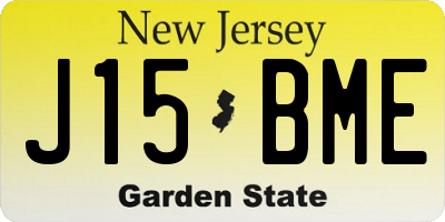 NJ license plate J15BME
