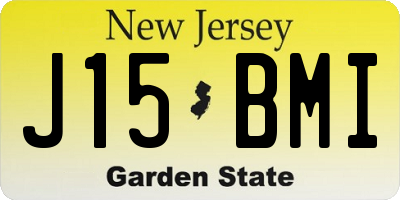 NJ license plate J15BMI