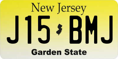 NJ license plate J15BMJ