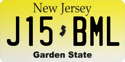 NJ license plate J15BML