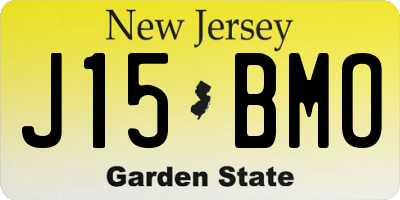 NJ license plate J15BMO