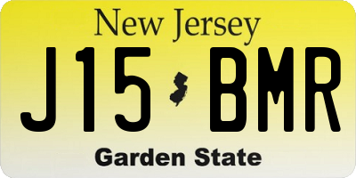 NJ license plate J15BMR