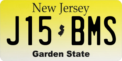 NJ license plate J15BMS