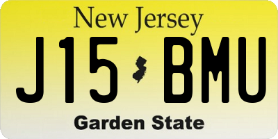 NJ license plate J15BMU