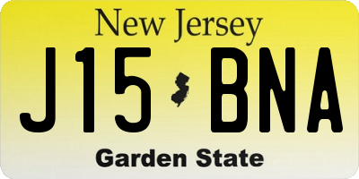 NJ license plate J15BNA