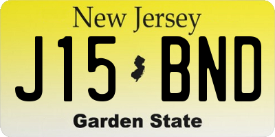 NJ license plate J15BND