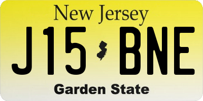 NJ license plate J15BNE